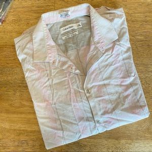 Pink and white dress shirt, Calvin Klein infinite cool body fit L 16 - 16 1/2